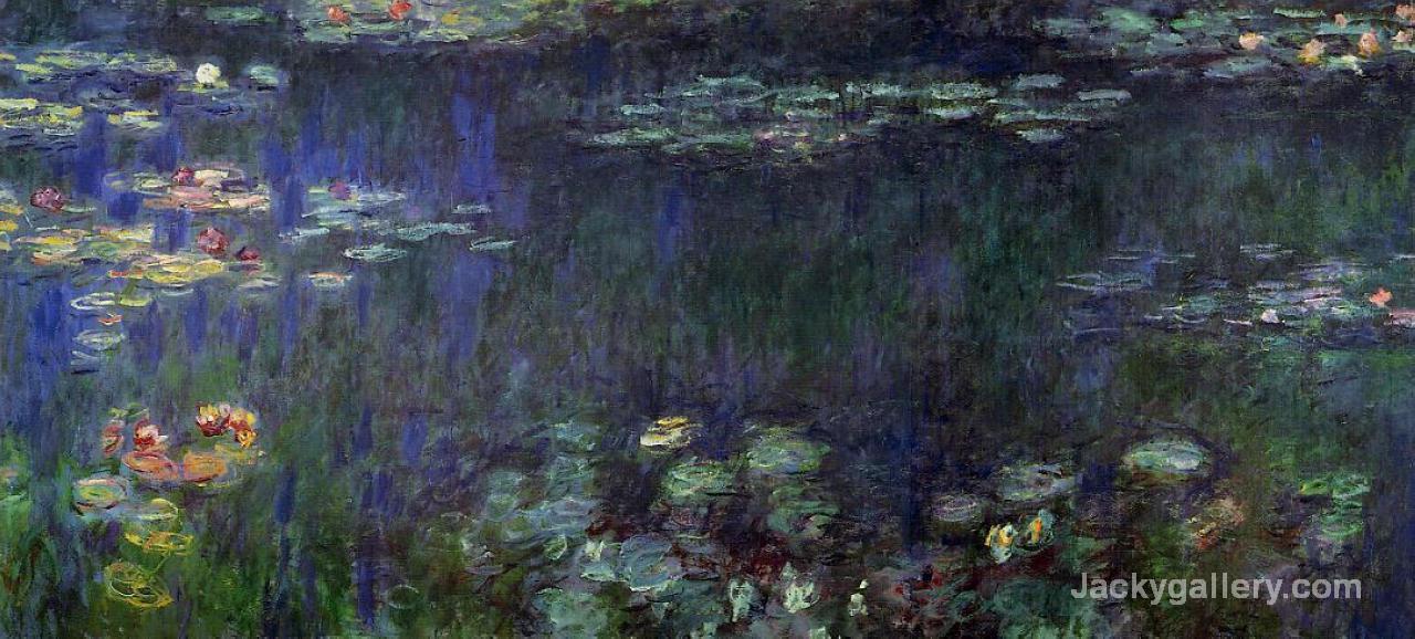 Water Lilies, Green Reflection (left half) by Claude Monet paintings reproduction